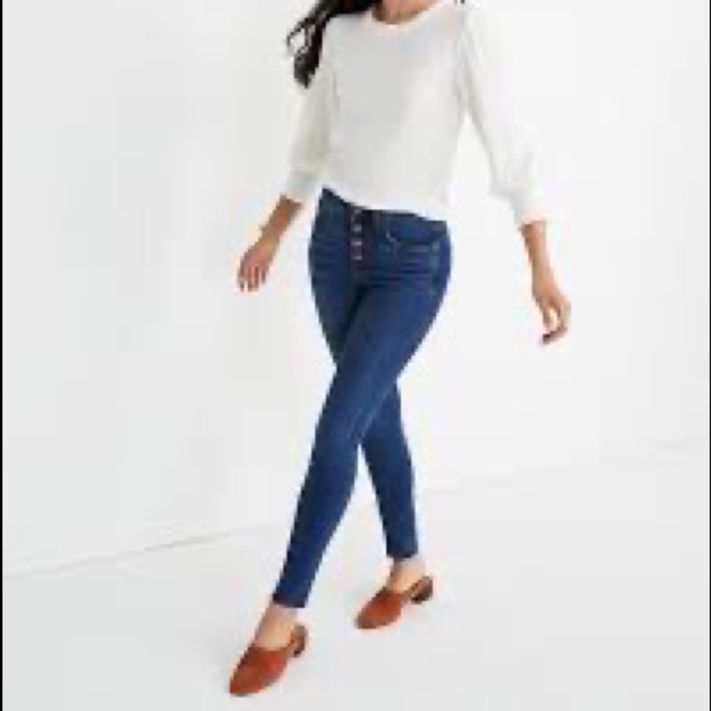 Madewell size 34 10” Skinny High Rise Button Fly Jeans
